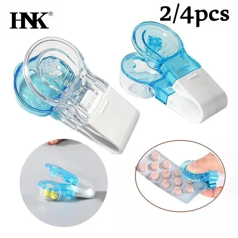 2/4pcs Portable Pill Taker Anti Pollution Pill Popper Reusable Medication Dispenser Pill Taker Cup Travel Medicine Organizer Box