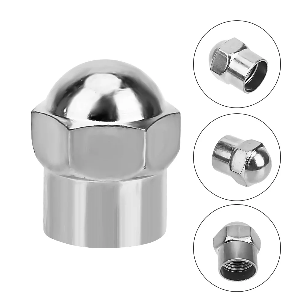 Car Wheel Tire Valve Stem Cap Chrome Plated Round Head Plastic Tire Accessories Airtight Cover 100Pcs Car Tyre Air Pressure Caps