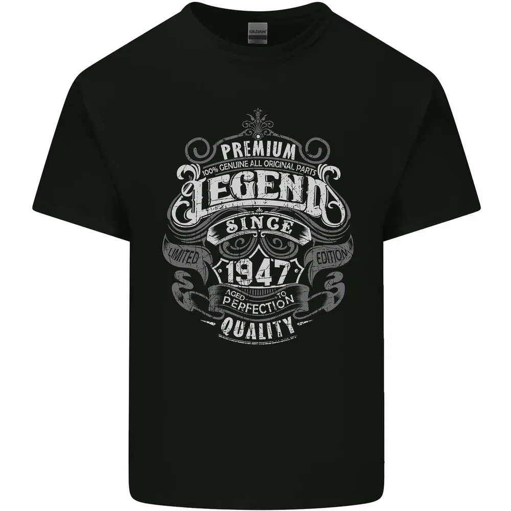 

Premium Legend 76th Birthday 1947 Mens Women Summer Tees Cotton T-Shirt Tee Top Anime Graphic