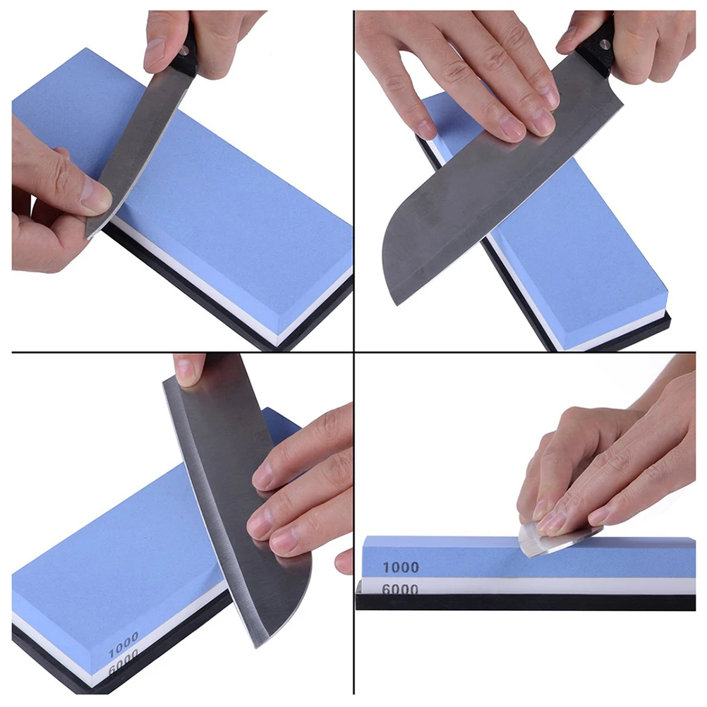

Professional Grade Carborundum Whetstone 1000/6000 Grit Dual Sided Sharpening Stone Blue White Combination Heat Resistant Non