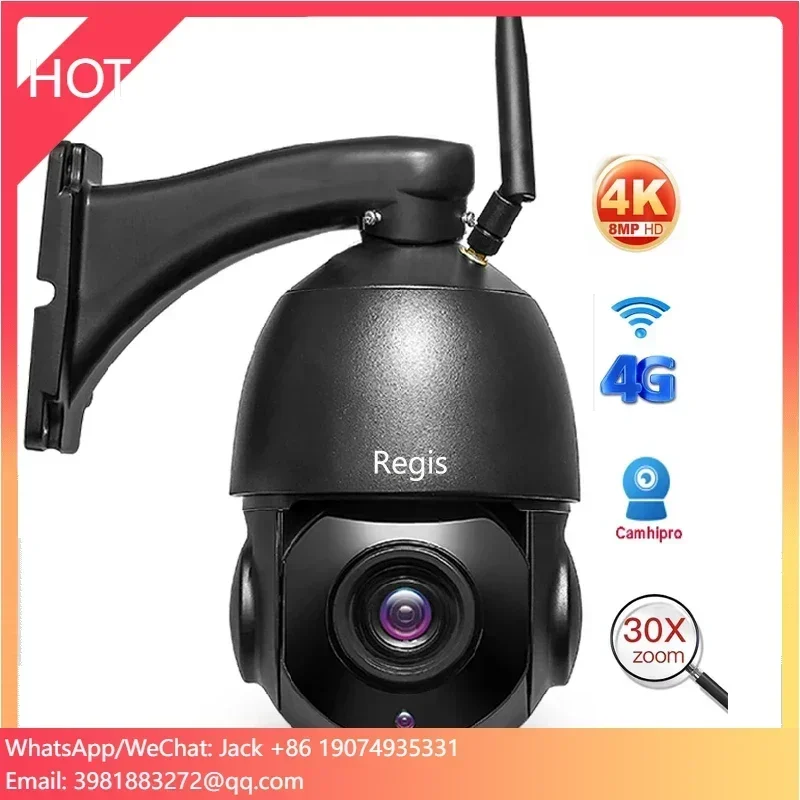 8MP 4K 30X Optical Zoom Full Color Night Vision 4G Sim Card Cam Outdoor Wifi Security System 4g Cctv IP Camera