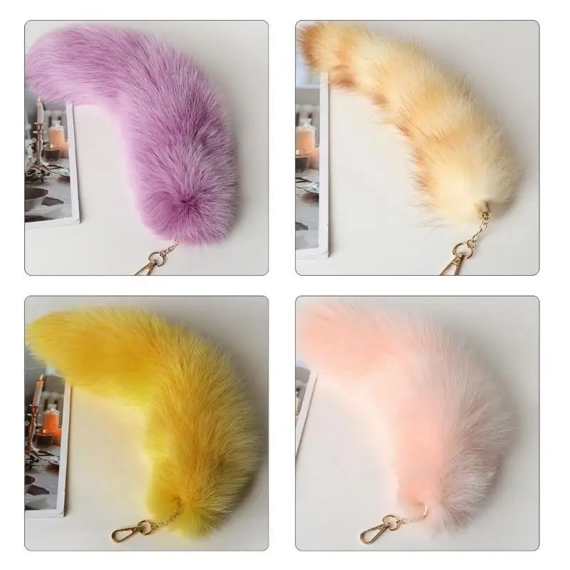 

39BD Christmas Halloween Cosplays Costume Faux Furs Foxes Tail Children Artificial Animal Tail Size Party Costume Tail