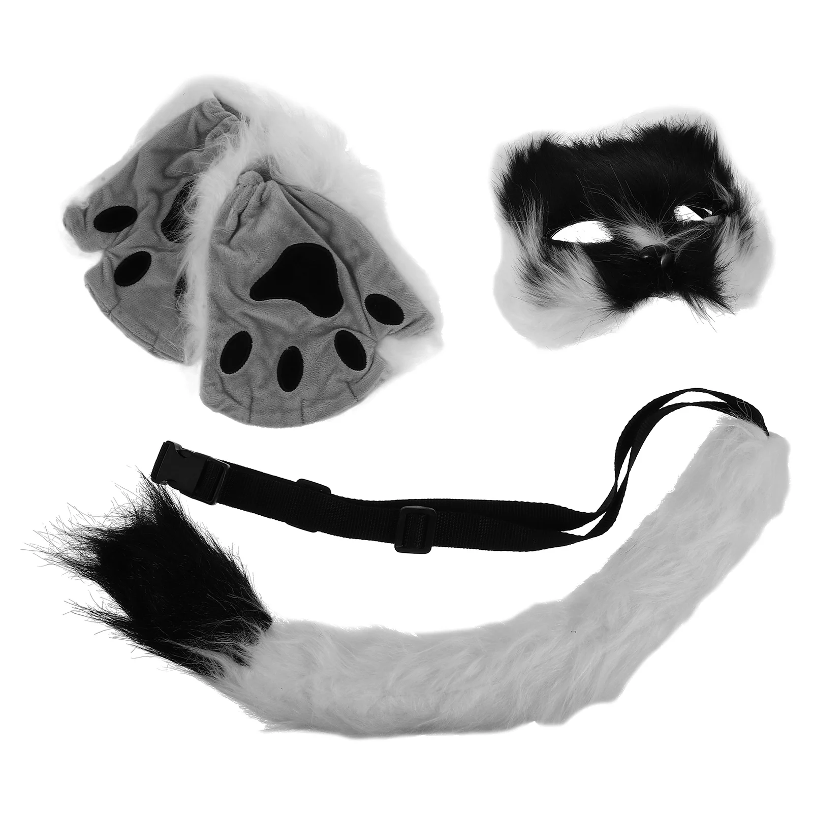 

Faux Animal Half Face Masks Girls Brown White Wolf Cat Kids Costume Masquerade Party Cosplay Festivals Accessories