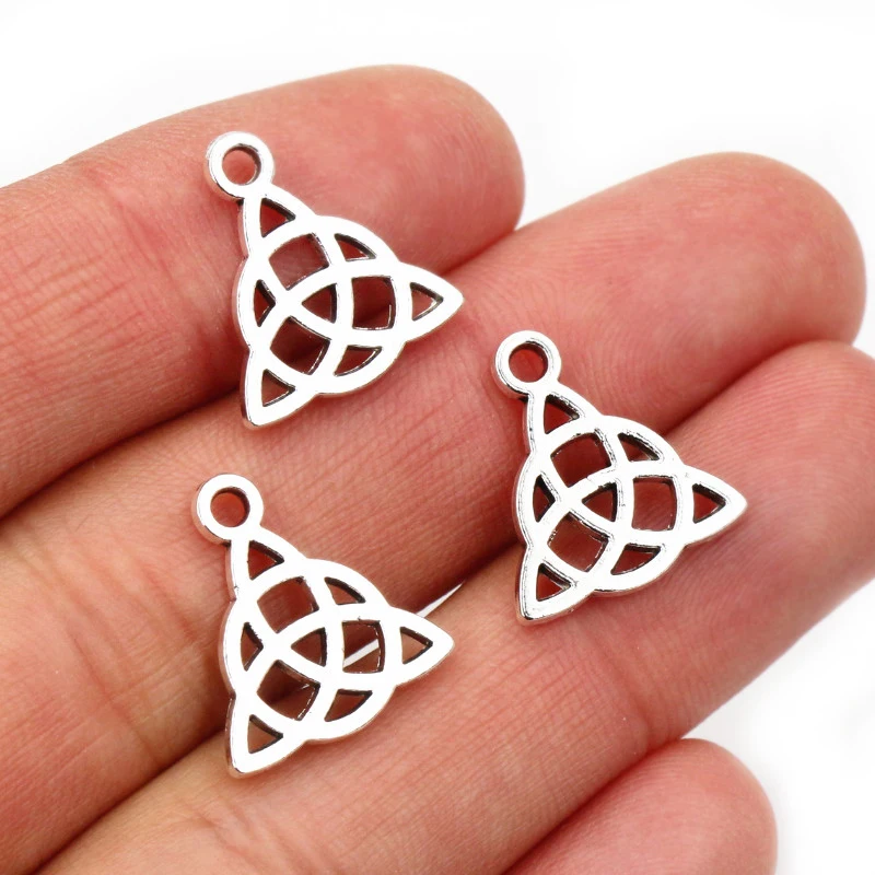 16x14mm 30pcs Bronze Gold Antique Silver Plated Triangular Symbols Handmade Charms Pendant:DIY for bracelet necklace