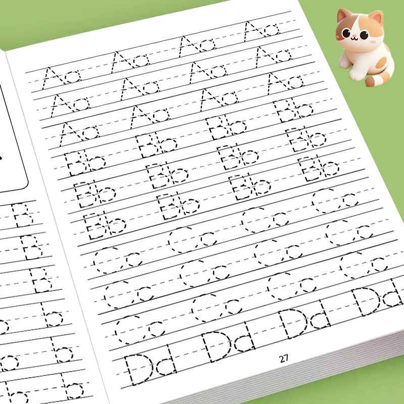 

Toddler Pre-Writing Pen Control Practice Workbook, A-Z Alphabet Tracing & Simple Coloring Exercises with Lovely Cartoon Patterns