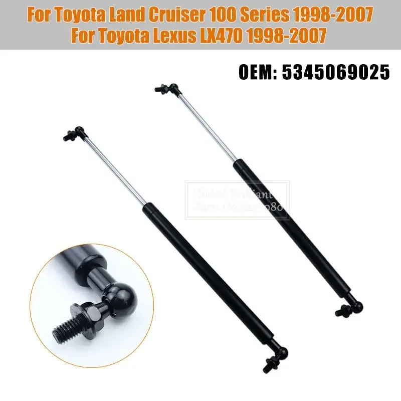 

2pcs Car Front Bonnet Hood Gas Struts Shock Lift Supports Bars For Toyota Land Cruiser 100 Lexus LX470 1998-2007 53450-69025