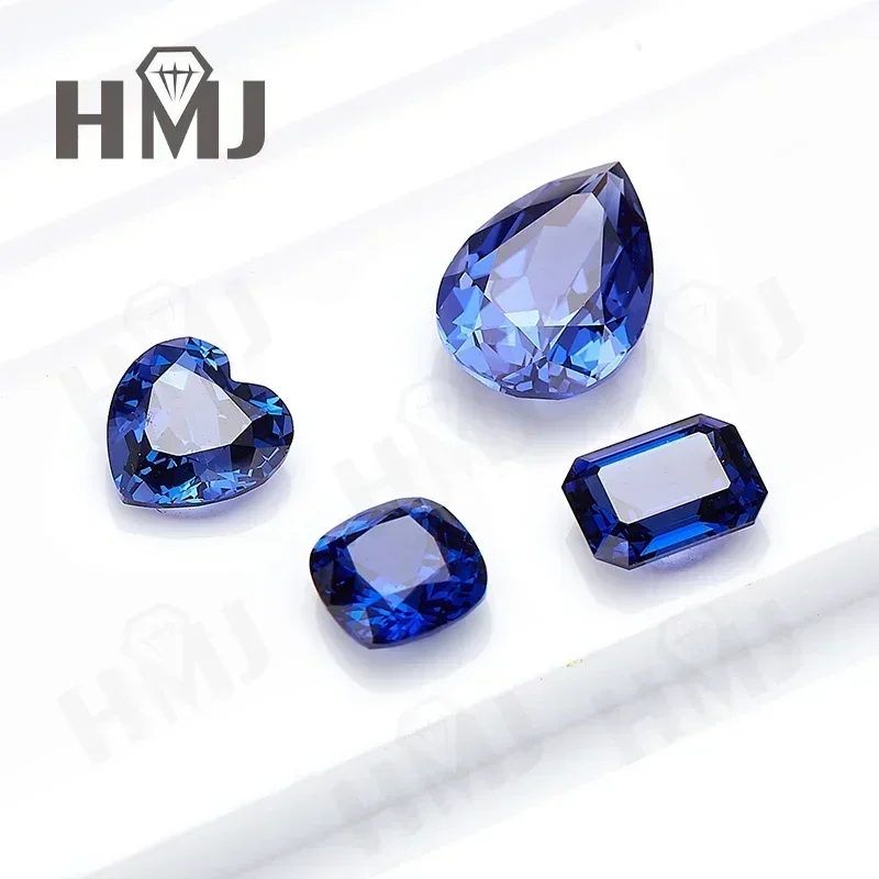 Royal Blue Color Lab Grown Sapphire Round Shape Charm Gemstones for Diy Jewelry Making Material Selectable AGL Certificate