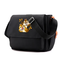 Chip n Dale Casual Messenger Bag School Shoulder Bag For Students Children Teenager Vintage Canvas Crossbody Bag