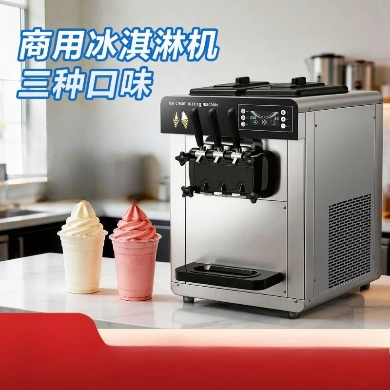 commercial automatic soft ice cream machine large capacity desktop cone ice cream puff making equipment