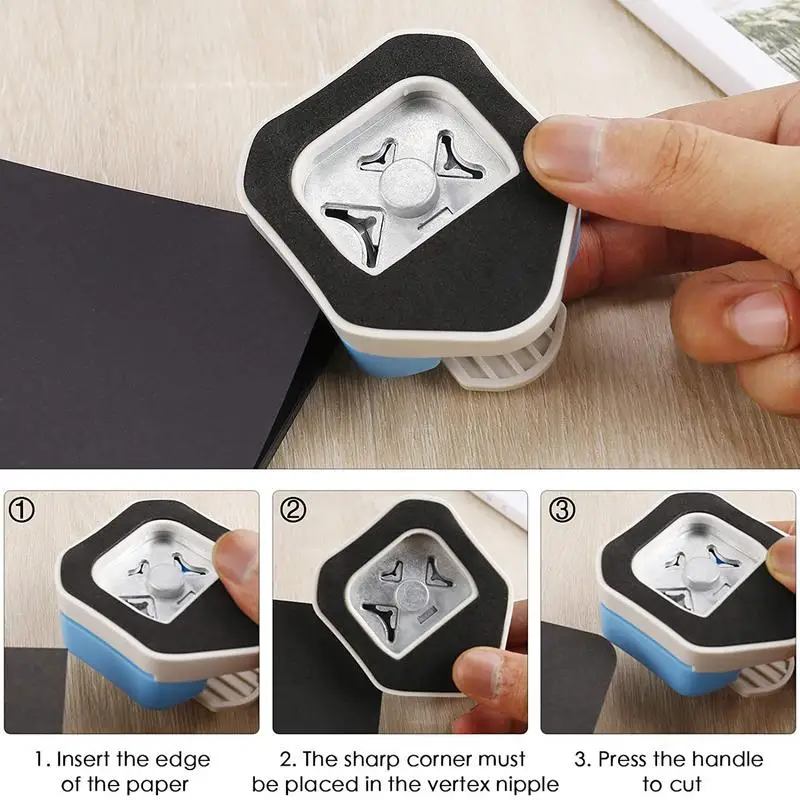 3 In1 Pemangkas Sudut Mini Pojok Tahan Lama Rouder Punch R4/R7/R10mm Pemangkas Sudut Bulat DIY Pemotong Kertas Kartu Scrapbooking Punch