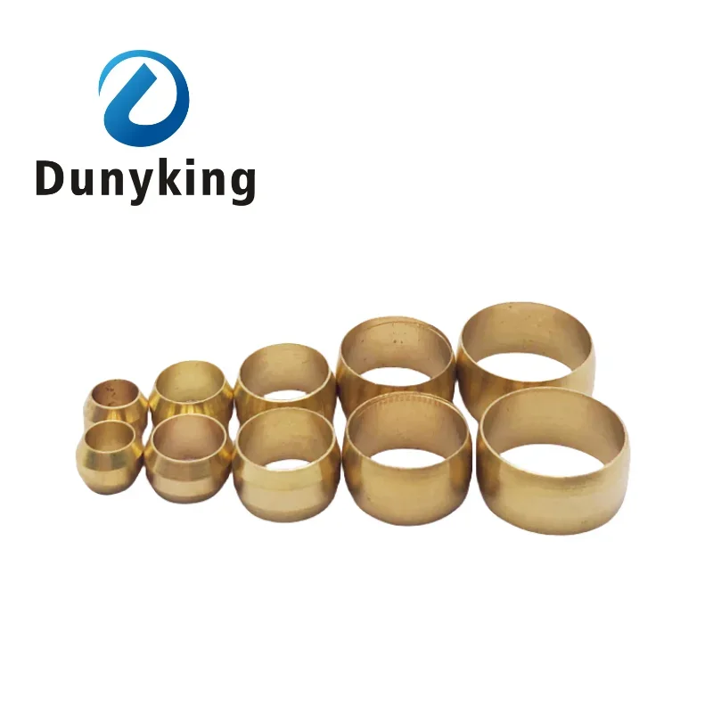 10pc Brass Double taper ferrule 4 6 8 10 12 14 20mm OD Compression Sleeve seal ring fittings Tube centralized lubrication system