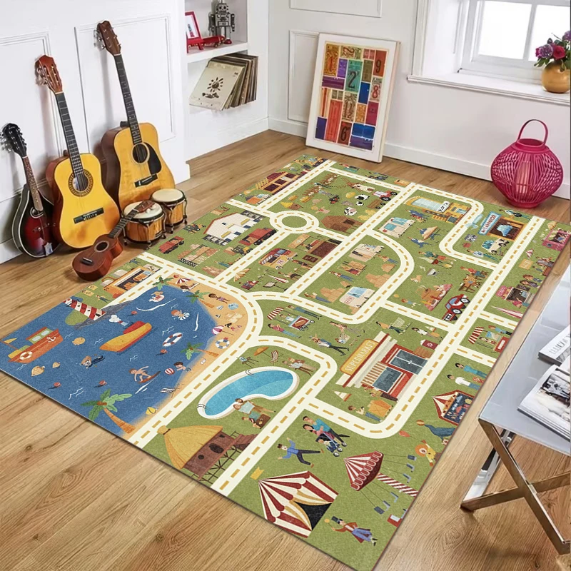 

Kids City Road Play Area Rug, Soft Non-Slip Washable Stain-Resistant Floor Mat for Children’s Bedroom Playroom and Nursery Decor