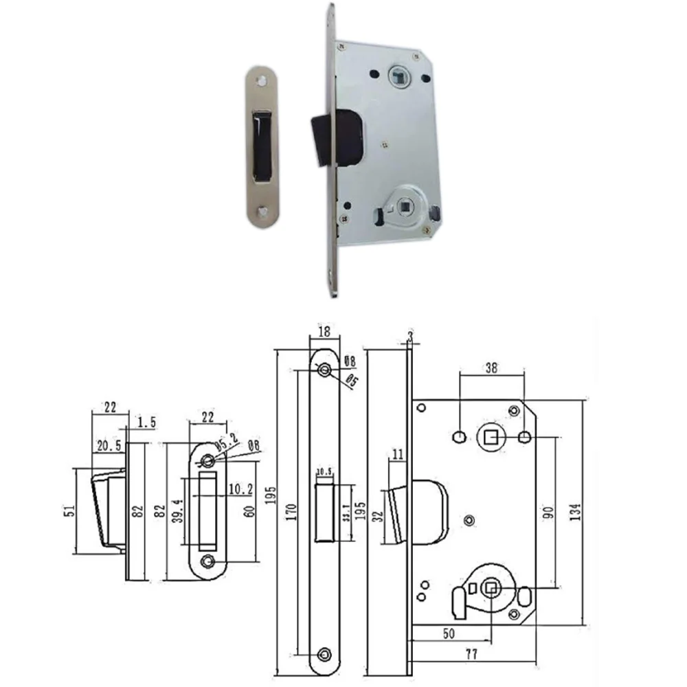 BBDHOME-manija de puerta con cerradura 9050, juego de mortaja magnética, WPC Tope de puerta de madera, bisagra empotrada, baño, mercado de Israel