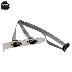 Host Case PC Chassis Motherboard 2-Port Serial RS232 DB9 Male COM Port to IDC 10pin Cable w/ Bracket Extender Cable Wire Cord 1