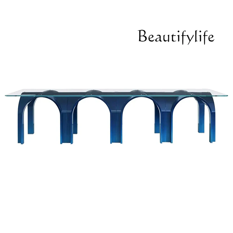 Modern Minimalist Designer Creative Arch Bridge Frp Multi-Person Dining Table Conference Table Model Room Long Table