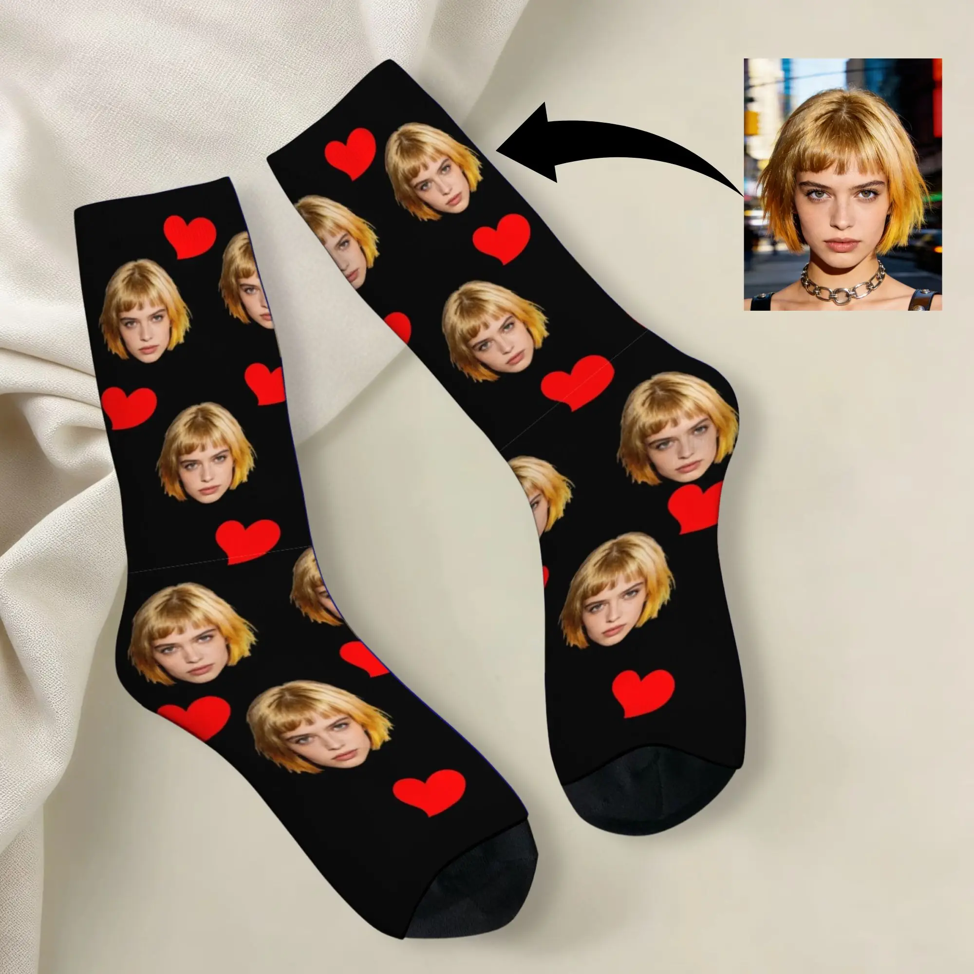 Персонализированные носки с индивидуальным дизайном, дышащие, удобные, модные, забавные, необычные, милые, романтичные носки-кроссоверы