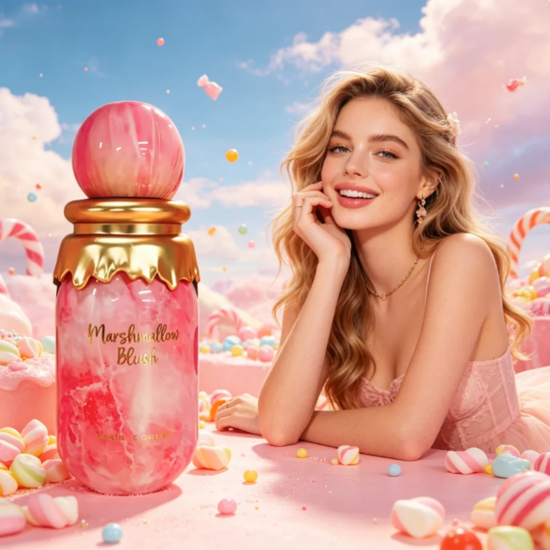 

Marshmallow Blush Perfume Sweet Marshmallow Fruity Scent with Warm Musk Candy Notes for Girls Daily Wear Long Lasting Fragrance