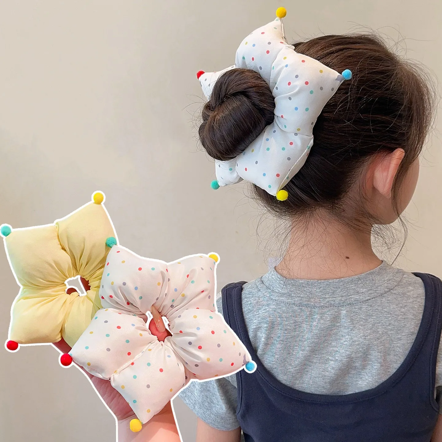 

Multicolor Polka Dot Star Large Scrunchies Elastic Hair Band Baby Girl Hair Tope Ties Rubber Band Ponytail Hair Jewelry Headwear