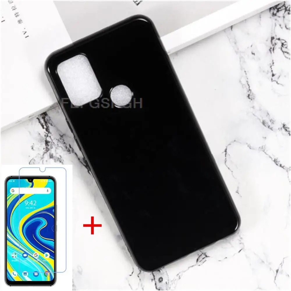 Transparent Phone Case For UMIDIGI A7 Pro Case Silicon Back TPU Cover For UMIDIGI A7 Pro Tempered Glass Screen Protector