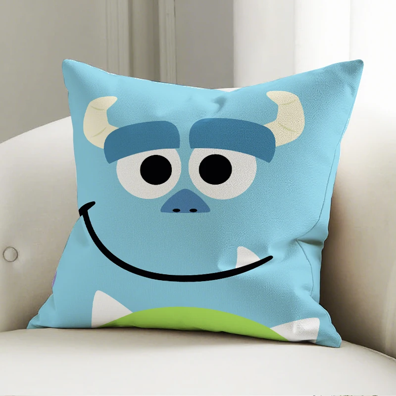 

Disney Monsters Inc Sulley Pillow Cover Cartoon Character Pattern Decorative Cushion Sofa Bedroom Home Decor Gift