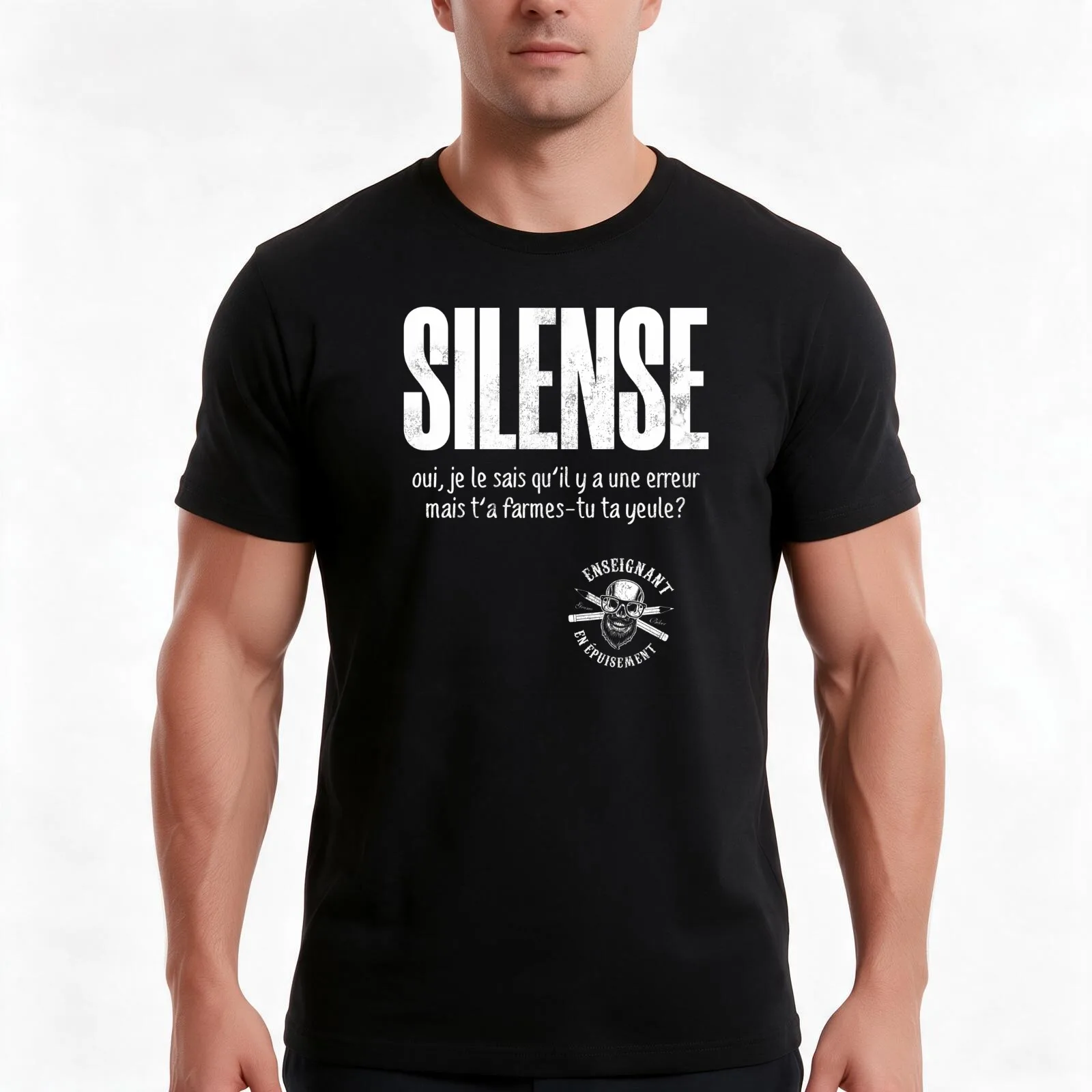 SILENSE Yes I know there is a mistake but did you close your eyes? T-Shirt, Summer Casual Cotton Tee, Oversized Streetwear Tops