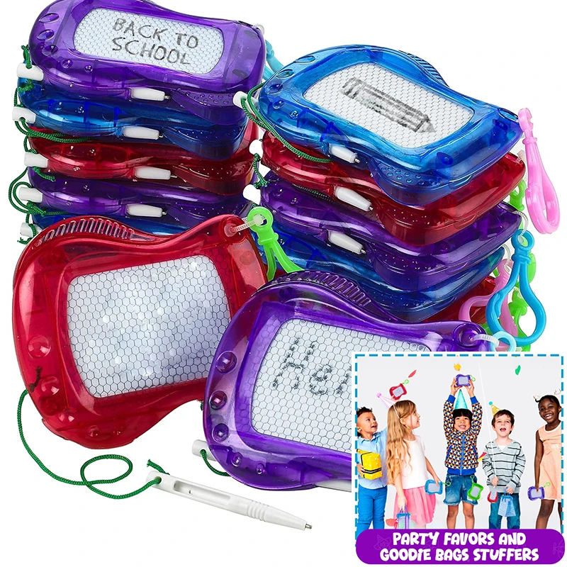 

2-60 pcs Mini Magnetic Drawing Board for Kids Backpack Keychain Clip Drawing Boards, Erasable Doodle Sketch Writing Pad