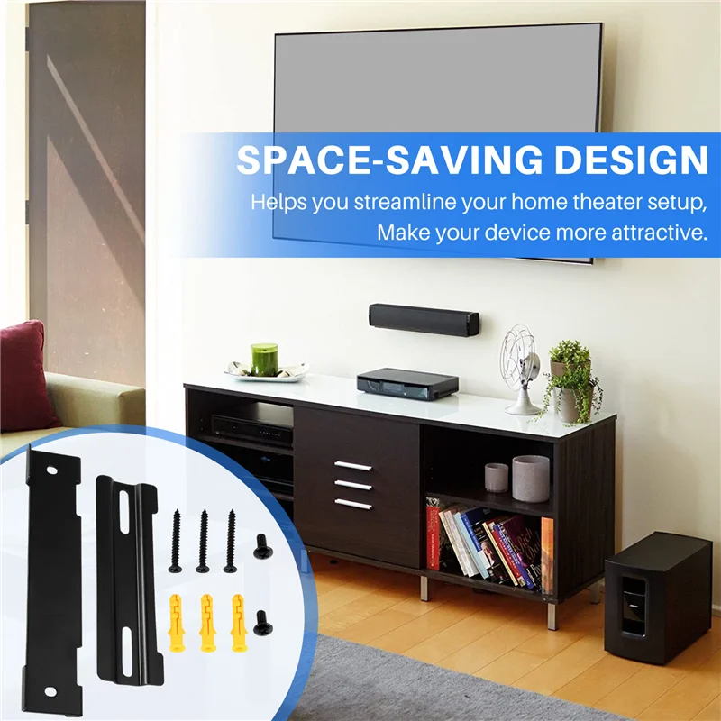 Excellent-WB-120 ソロ 5 サウンドバー用ウォール マウント キット ブラケット、Cinemate120 用、ネジと壁アンカー付き、ブラック