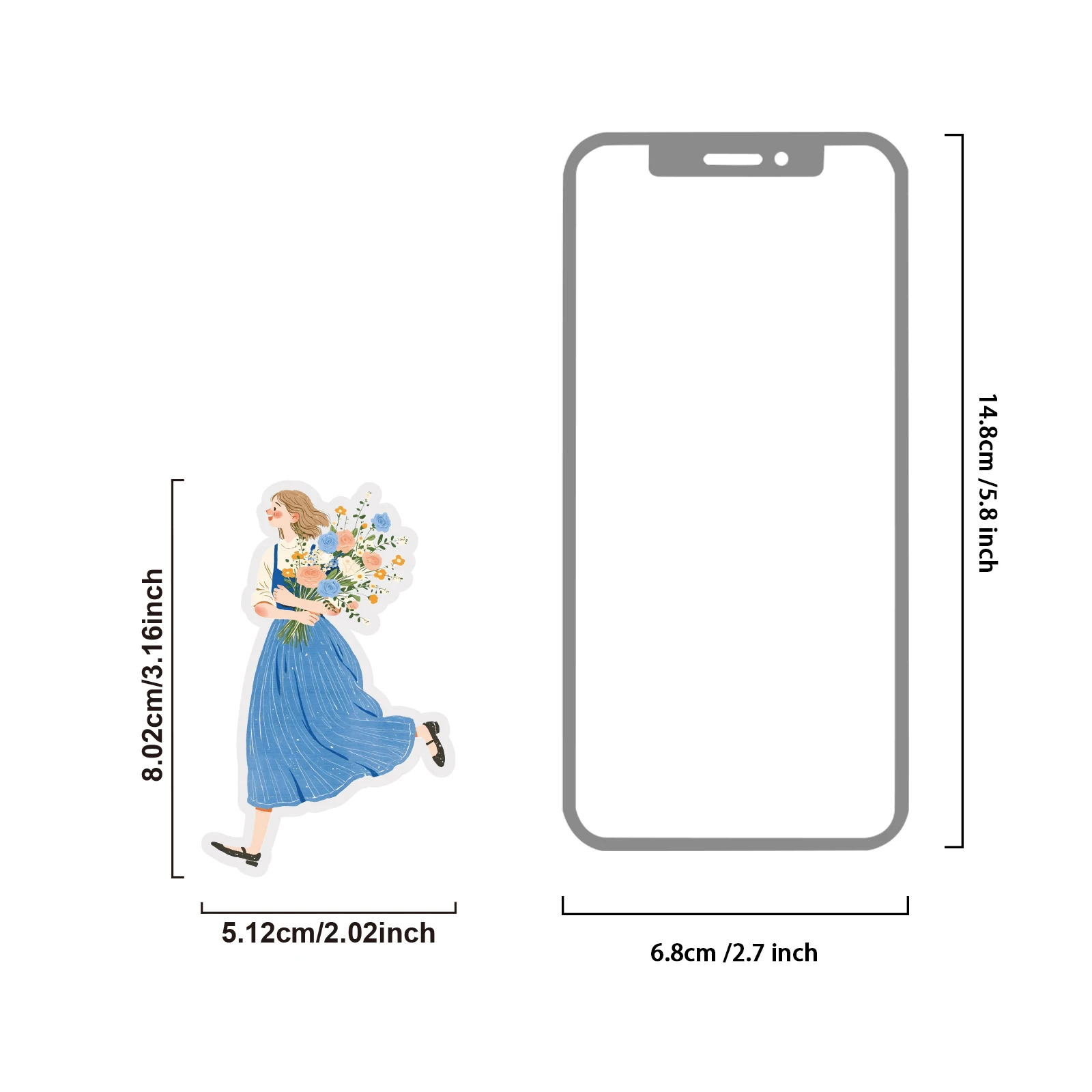 Etori Life Blue Forest Style Girl Outfit Planner Stickers Fresh Artistic Illustrations Pet Stickers Suitable for Laptops, Phone Backs, Suitcases, Diaries, Guitars, Bicycles, Scrapbooking Supplies, Office Decorative Accessories, Party Decorations, Art Aesthetics, Envelopes and Cards, Birthday and Holiday Gifts, School Supplies, Back-To-School Season, Multi-Purpose Decorative Stickers