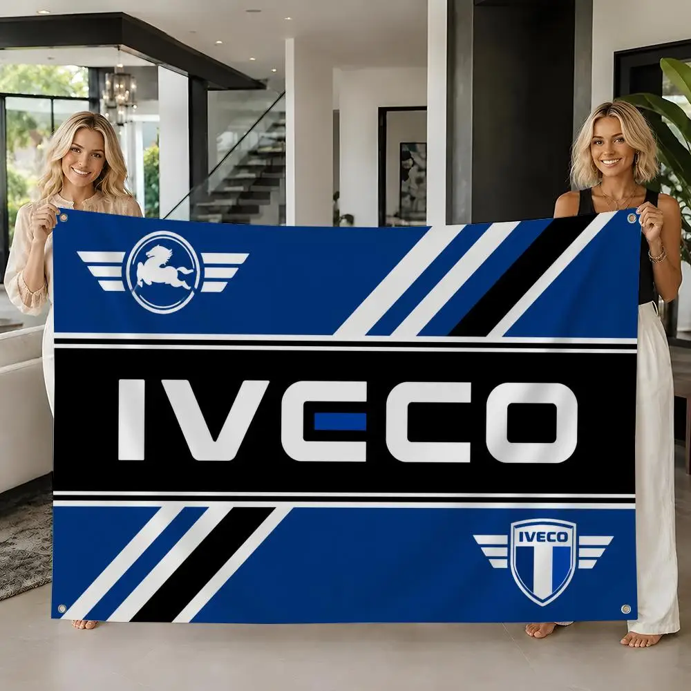 Brand IVECO Flags flag For Room Dorm Camping Picnic Art Style Garage Bar wall Decoration Banner