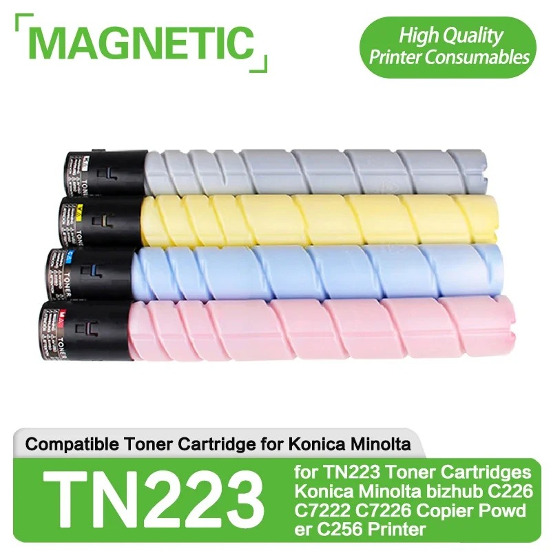 

4Color For Konica Minolta Bizhub C226 C256 C266 C7222 C7226 TN223 TN223 Toner Cartridge Color Copier Toner New Compatible