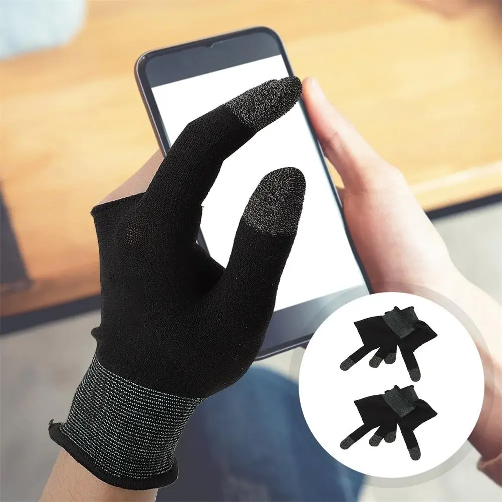 Sweat-proof Touch Screen Gloves Gamer with Grip Knuckle Medium Black Gaming Finger Men Hand Wrist Fitness