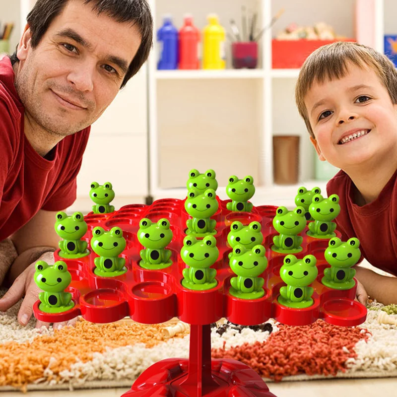 Montessori matemática brinquedo placa de equilíbrio quebra-cabeça para crianças sapo equilíbrio árvore educacional interação pai-filho jogo de mesa brinquedo