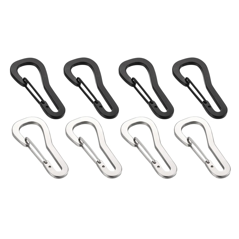 

8 Pcs Stainless Steel Carabiner Buckles Keychain Outdoor Climbing Snap Hooks Lock