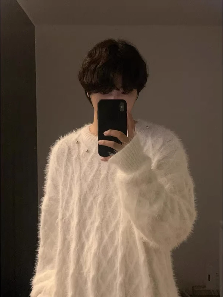 

American Sle Warm Camere Men's Knitted Sweater Coat Lazy Sle Overhead Polyester Fiber Autumn Winter Faion Ci Casual...
