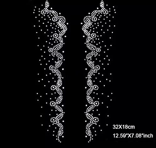 

6pcs/lot(32X18cm)Super Bright Hotfix Rhinestone Heat Transfer Rhinestone for DIY Sewing Accessories(JA-1176)