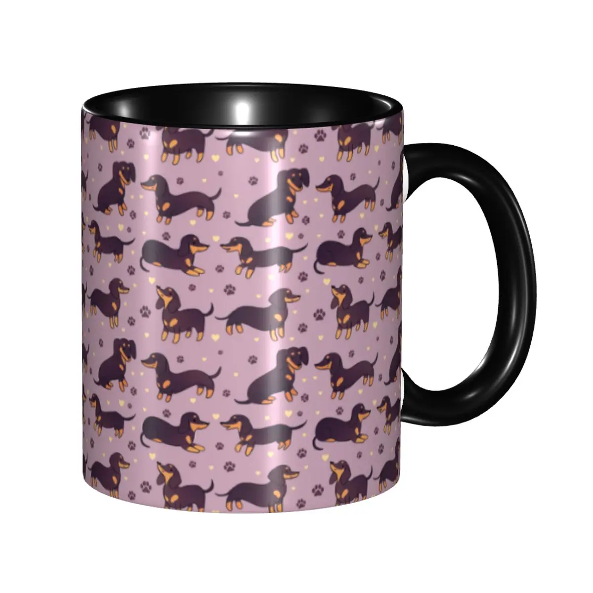 

Personalized Cartoon Dachshund Dog Pattern Coffee Mugs DIY Ceramic Tea Milk Cups