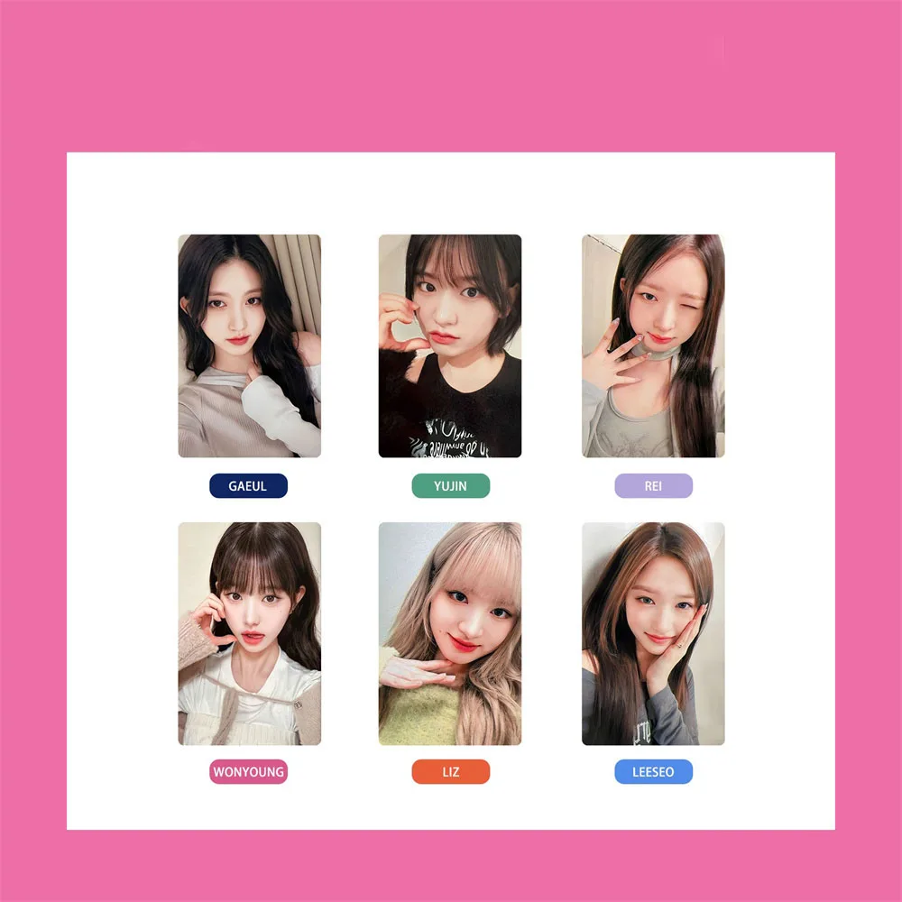 6Pcs/Set KPOP Wonyoung Liz Yujin Album Japan Fanmeeting Photocards List Rei Gaeul Cute Selfie Lomo Cards Postcards Fans Gift