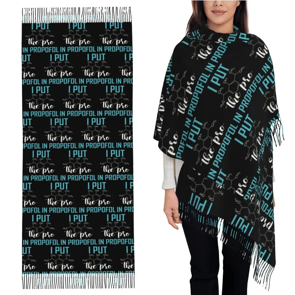 

ANESTHESIA Pro In Propofol Scarf Tassel Scarves Women Soft Warm Shawls and Wraps Long Fall Winter Shawl Wrap