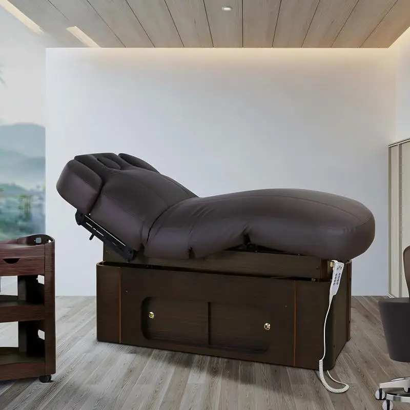 Wooden Base Electric Massage Table Bed with Drawers Comfortable Cloud Mattress Spa Bed for Camillas De Masajes