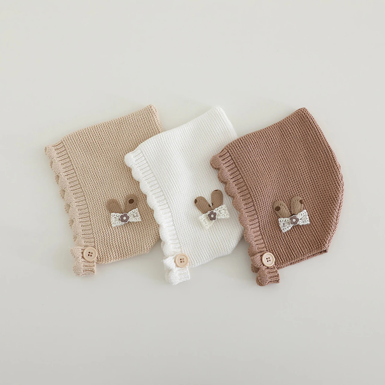 

Cute Baby Lacing Ear Protection Cap Winter Warm Kids Woolen Knit Hat 6-18Month Boys Girls Earmuffs Caps Newborn Beanie Headgear