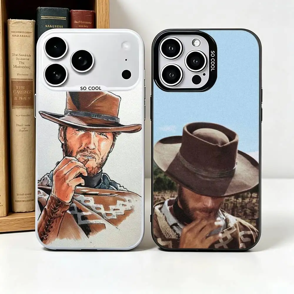 

C-Clint E-EastwoodD-d For iPhone 17 16 15 14 13 12 11 Pro Max XS 17 Air Silicone Colored Silver Bumper Cover