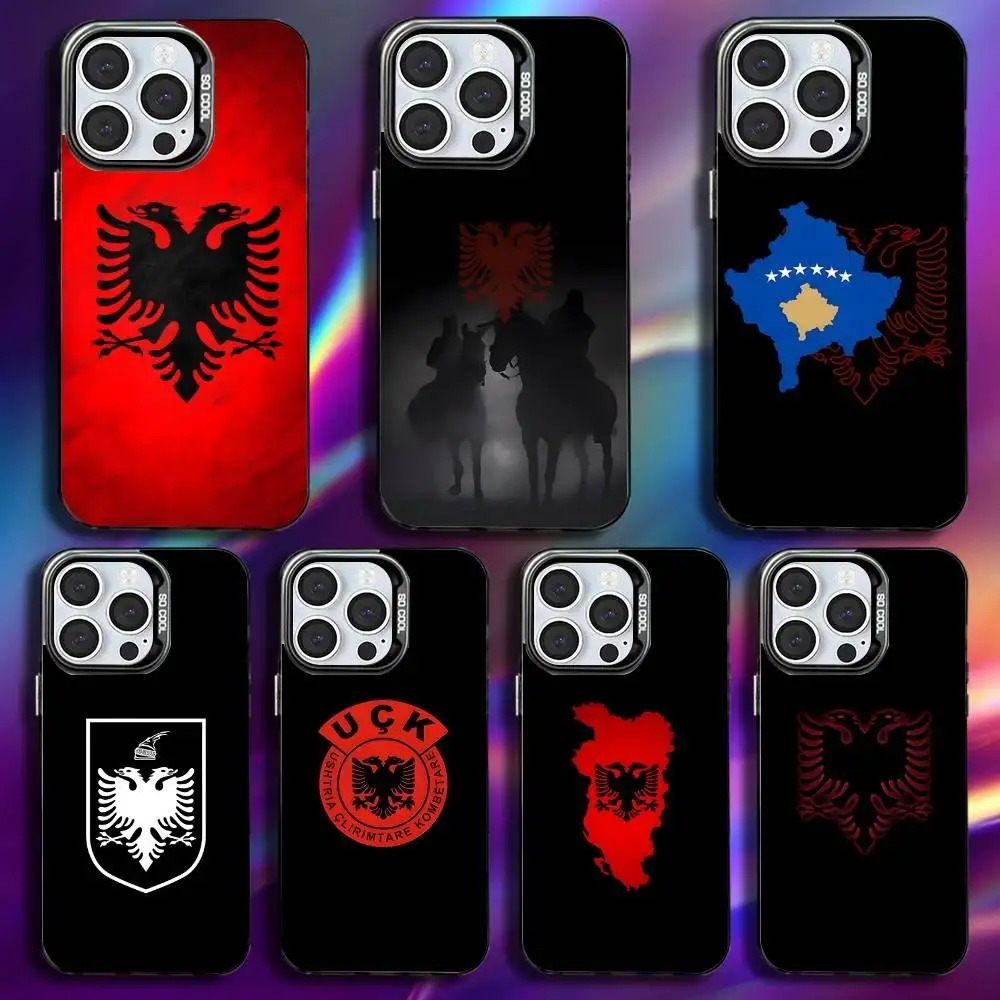 

Flag A-Albanias Phone Case For iPhone 16,15,14,13,12,11,Pro,Max,Plus,Mini,XS,SE Anti Fall Black Matte Hard Bumper
