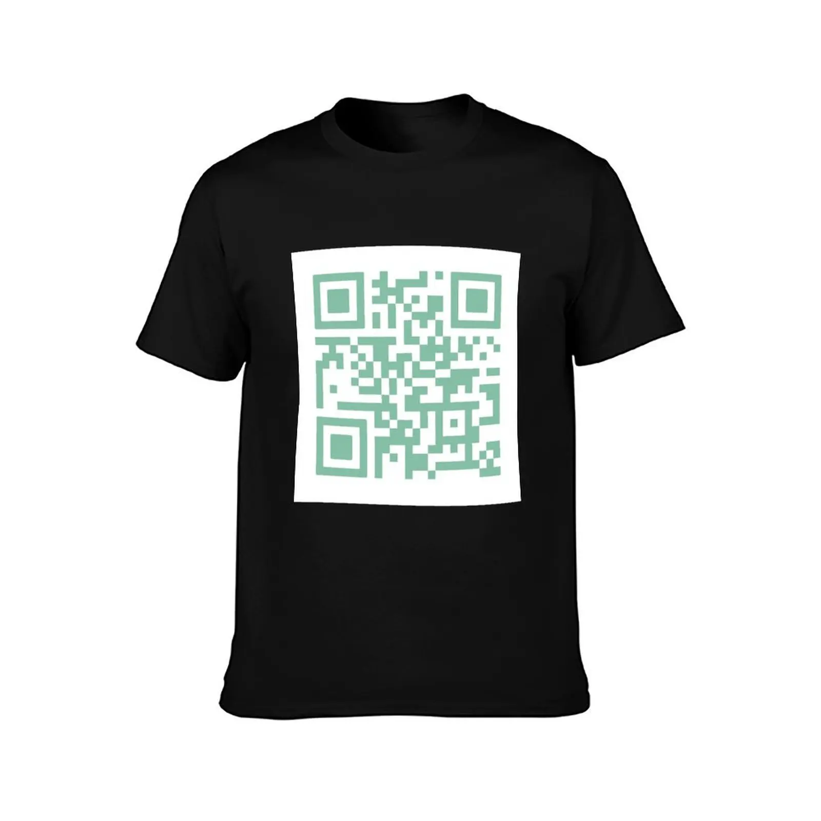 Rick Roll QR Code T-Shirt Summer Casual Cotton Tee Oversized Streetwear Tops Vintage Graphic Print Loose Fit Short Sleeve