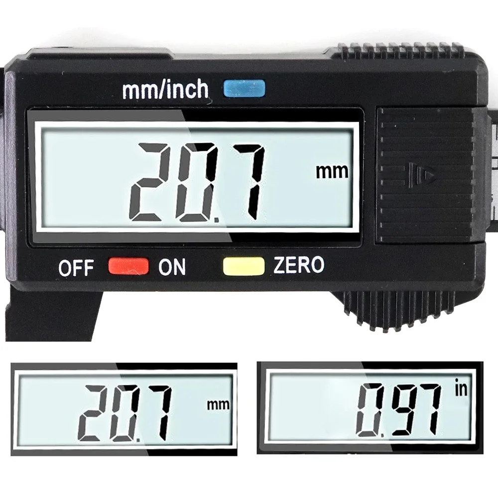Imagem -03 - Paquímetro Vernier Plástico com Display Digital Mini Jogo de Palavras para Estudantes Ferramentas de Medição Calibrador Vernier 100 mm 150 mm