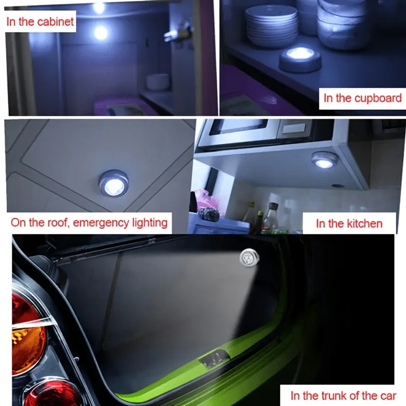 5-częściowe światło LED z aktywacją dotykową - Zasilane bateriami AA bezprzewodowo - Do szaf, pod szafkami i ścianami kuchennymi - Lampki nocne
