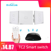 Broadlink TC2 1/2/3 Gang UK Standard Smart Home 433Mhz Wifi/4G Remote Control Via RM Pro Wall Touch Light Switch 1 Way