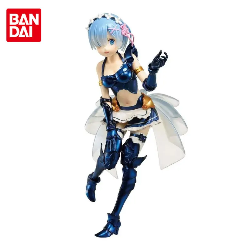 Bandai Original Banpresto Re:Life In A Different World From Zero Rem Maid Armor Anime Action Figures Toy Boys Girls Kids Gift