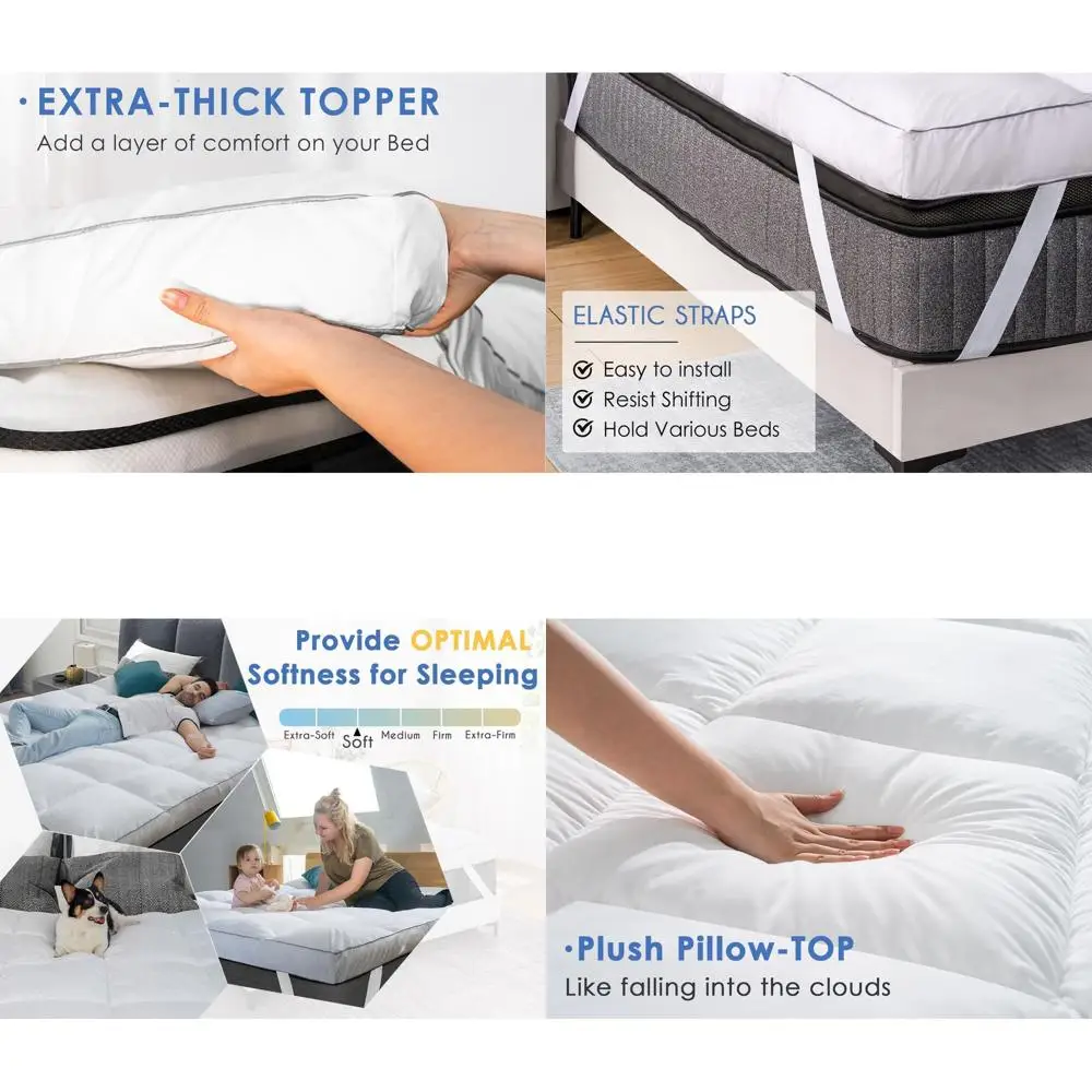 

Охлаждающий плюшевый наматрасник King Size, очень толстый, альтернативный пух гостиницы, мягкий и пушистый для боли в спине