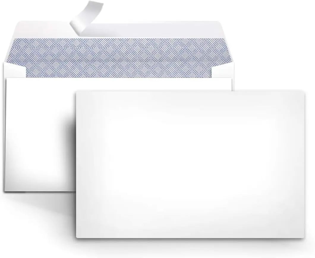 

Security Tinted Self-Seal Envelopes for Home Office, 100-Pack, White, 3-5/8 by 6-3/4 Inches