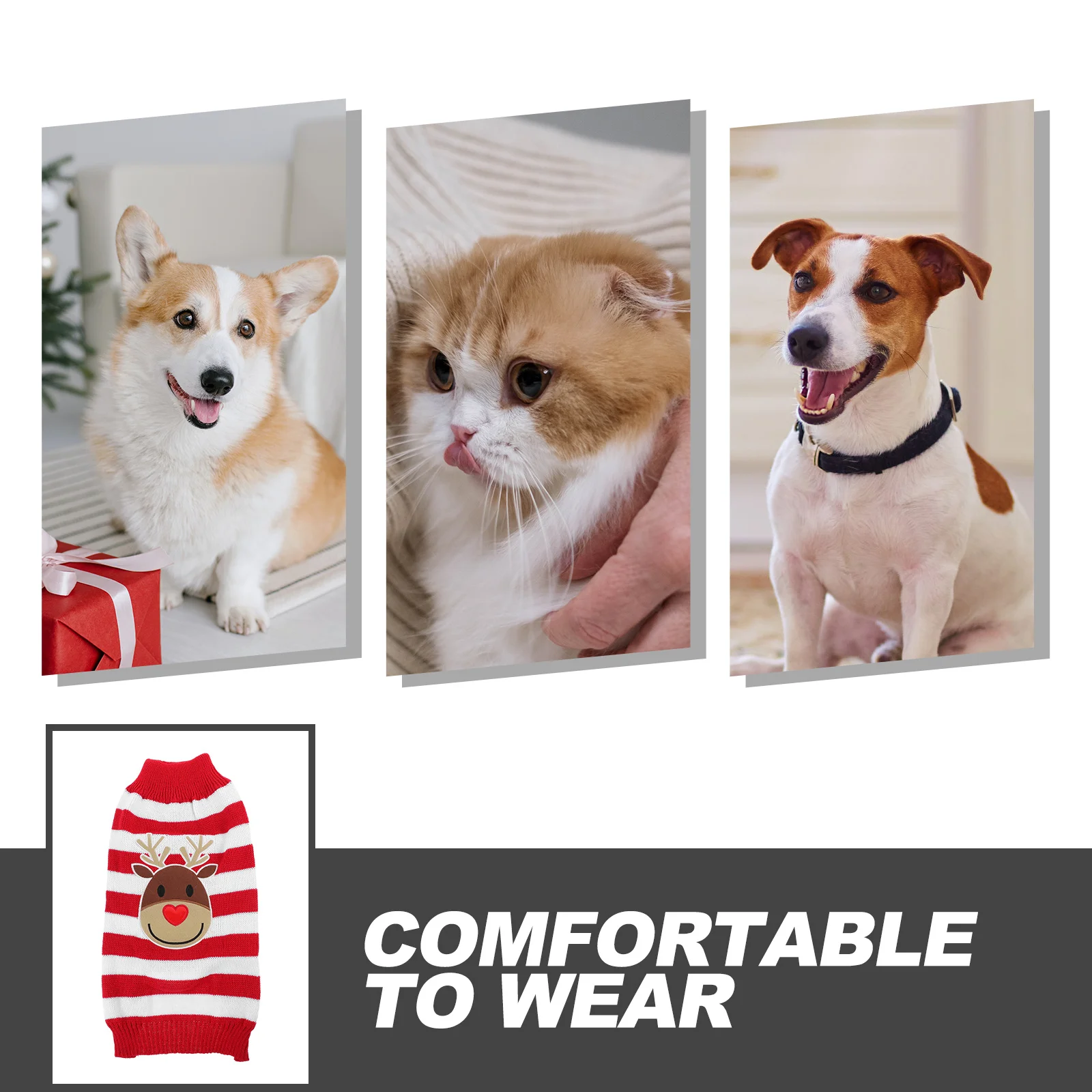 

1Pcs Dog Clothes Christmas Theme Fashionable Pet Costume Smooth Stitching Even Thread Great for Birthday Carnival Photo Session